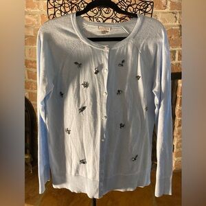 Merona Soft Blue Women's Cardigan with Embellishments